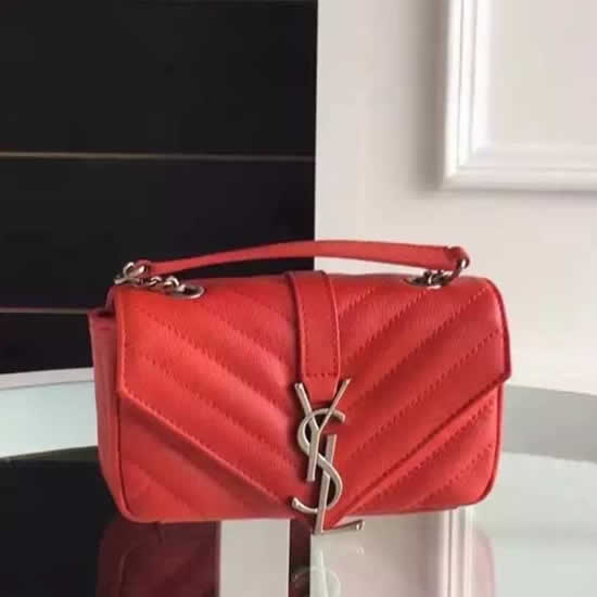 Replica Saint Laurent Baby Monogram Chain Bag In Red Goatskin